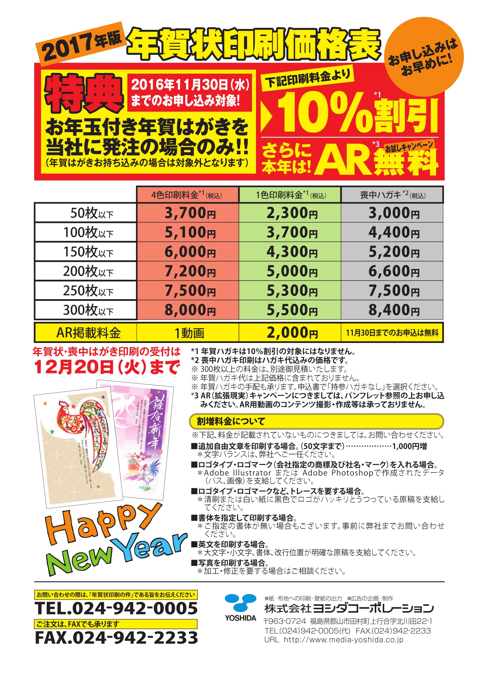 印刷価格表